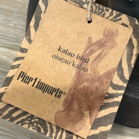 Pier 1 Hand Carved Wood “Kalao”, Bird Art Sculpture with Tag. - Picture 9 of 12